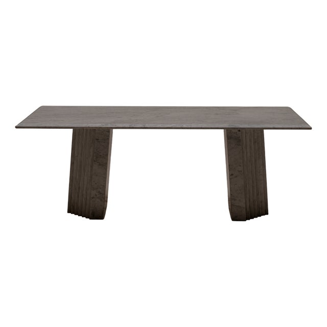 Architectural White Marble Dining Table, 1970s For Sale