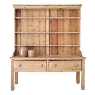 19th Century Country English Farmhouse Pine Kitchen Dresser For Sale