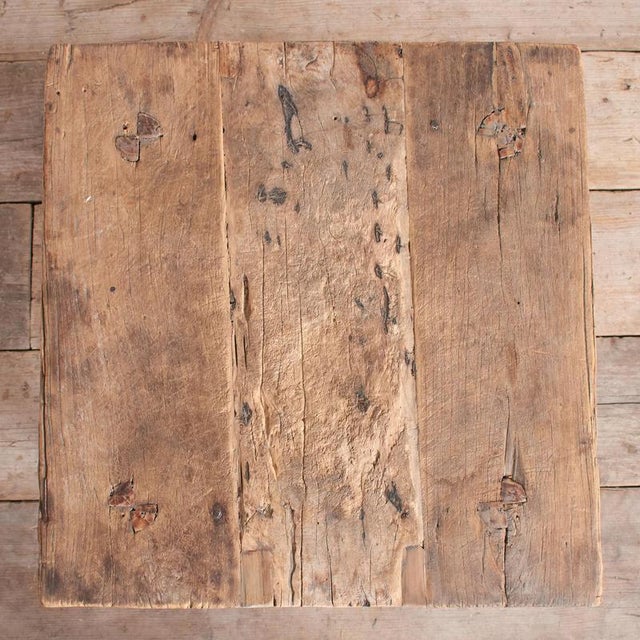 Rustic Antique Rustic Square Side Table, 1920s For Sale - Image 3 of 9