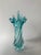 Vintage Aquamarine Bohemian Art Glass Sculptural Vase from Egermann, 1980s For Sale - Image 9 of 15