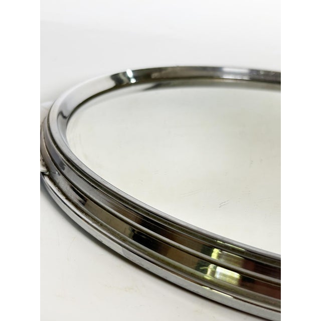 Round Metal Tray with Mirrored Surface, France, 1940s For Sale - Image 10 of 12