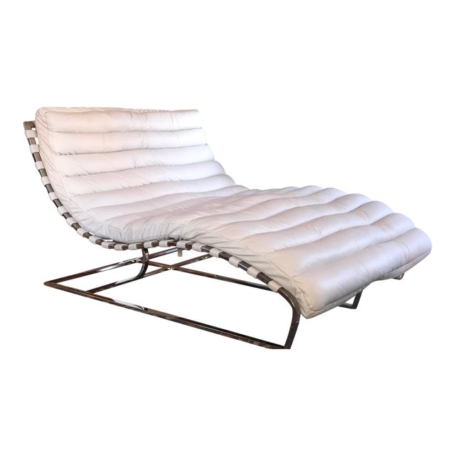 Restoration Hardware Oviedo Leather Double Chaise | Chairish