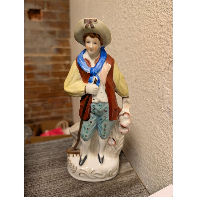 Pair of “Made in Occupied Japan” Porcelain Staffordshire-Style Figurines, Circa 1945–1952 For Sale - Image 10 of 10