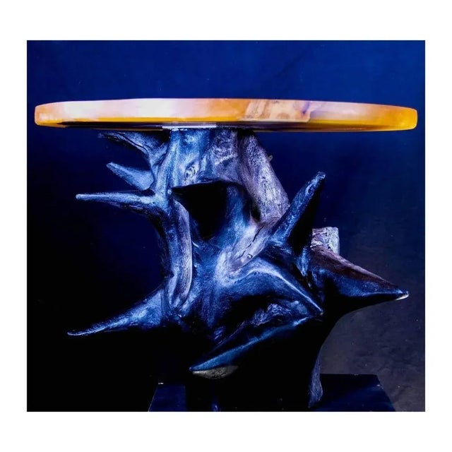 Contemporary Aquila Cherry and Walnut Table by Biome Design For Sale - Image 3 of 7