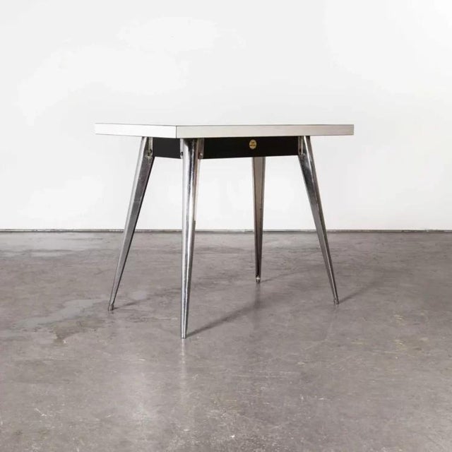 White Vintage French T55 Rectangular Dining Table from Tolix, 1950s For Sale - Image 8 of 8