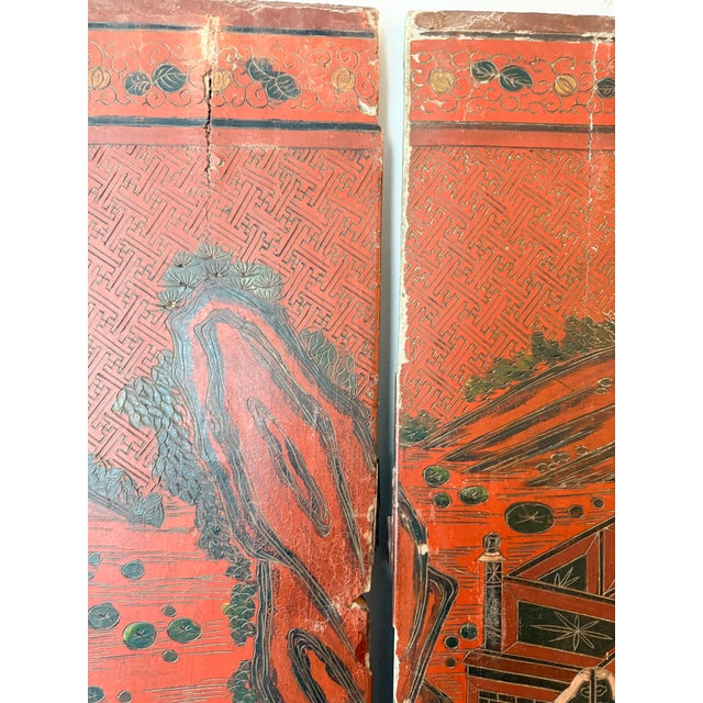 8 Panel Antique Wooden Chinese Screen For Sale - Image 14 of 18