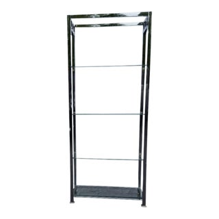 1970s Vintage Baughman Chrome and Glass Etagere For Sale