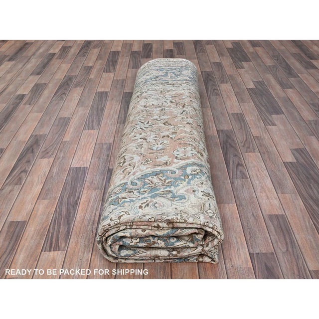 1960s Ivory Vintage Persian Kashan Rug For Sale - Image 10 of 12