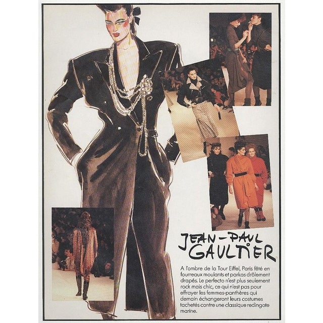 Jean Paul Gaultier 1982 French Jean-Paul Gaultier Runway Fashion Print, Matted For Sale - Image 4 of 4