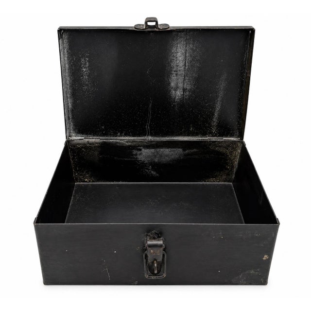 French Vintage Baccart Casino De Monte Carlo Black Metal Box For Sale - Image 3 of 12