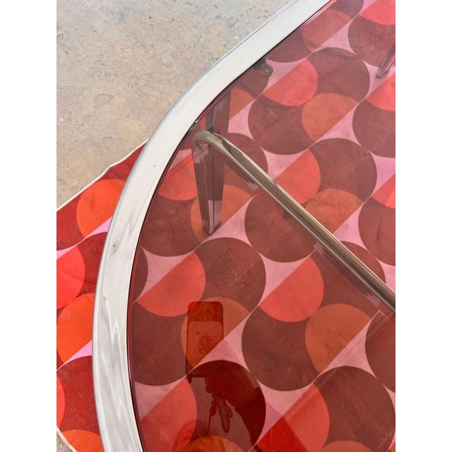 Oval Dining Table in Smoked Glass and Chrome For Sale - Image 6 of 11