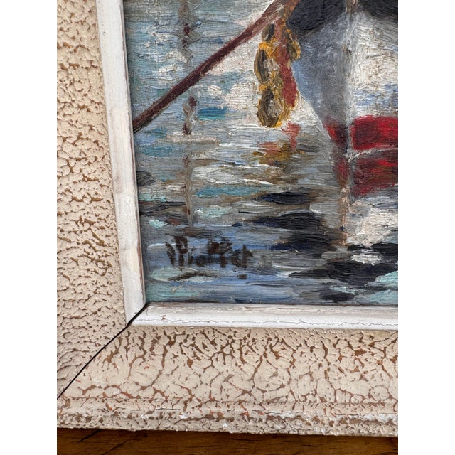 19th Century English Tender Sailboat Oil on Canvas For Sale - Image 5 of 5
