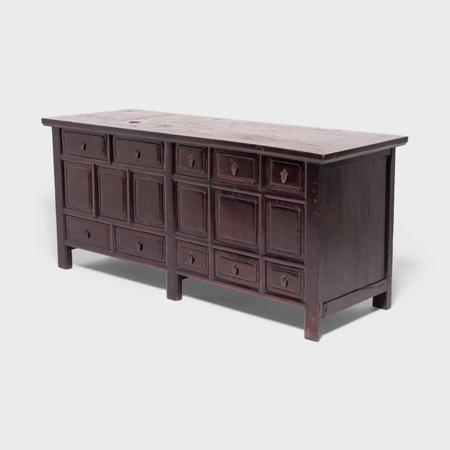 Wood Chinese Ten Drawer Paneled Coffer Sideboard For Sale - Image 7 of 9