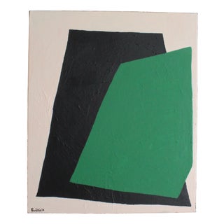 Bodasca, Minimalist Modern Abstract Emerald Form, 2025, Canvas and Acrylic For Sale