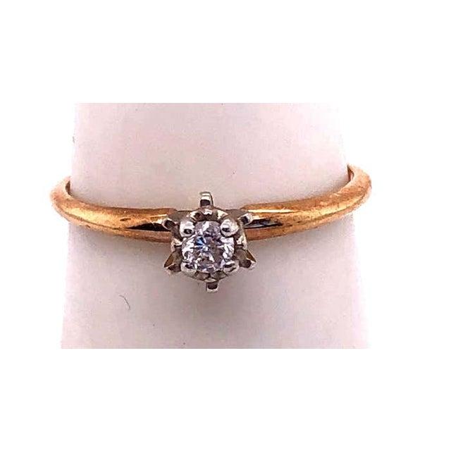 14 Karat Yellow and White Gold Engagement Ring For Sale - Image 4 of 8