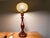 Mid-Century Vintage Portuguese Wood and Iridescent Glass Table Lamp, 1960s For Sale - Image 10 of 10