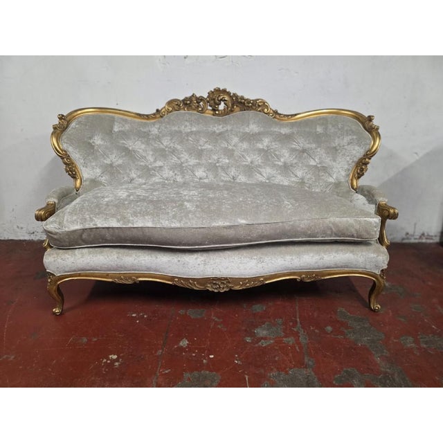 Antique Victorian Gilt Sofa, 1880s For Sale - Image 3 of 8