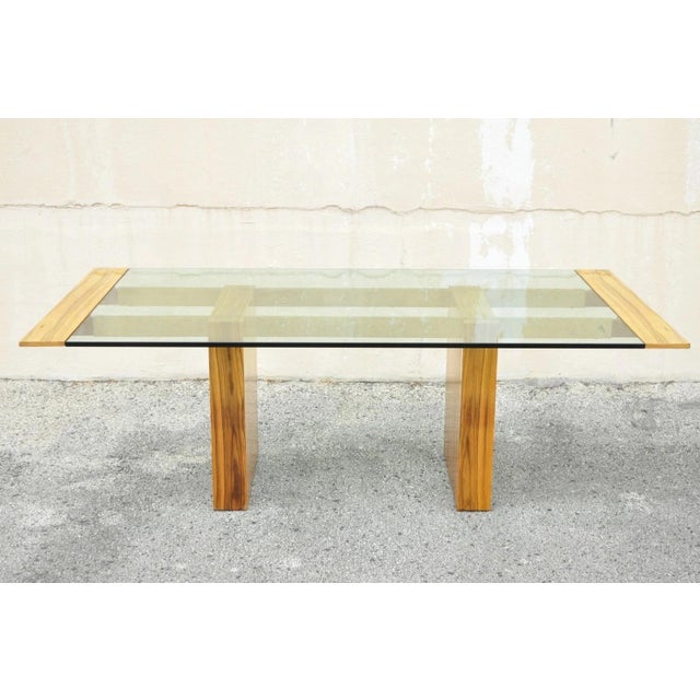 Late 20th Century Kagan Lacquered Rosewood and Brass Cantilever Glass Top Extension Dining Table For Sale - Image 18 of 18