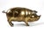 Whimsical decorative brass Pig/Hog sculpture bank. Large piece, 16" long, would hold a lot of dollars or coins.