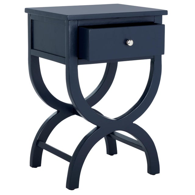 Ink Blue Maxine Accent Table with Storage Drawer in Navy For Sale - Image 8 of 10