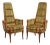 Vintage Mid Century Modern Walnut Panel Back Sculptural Lounge Arm Chairs - Pair For Sale