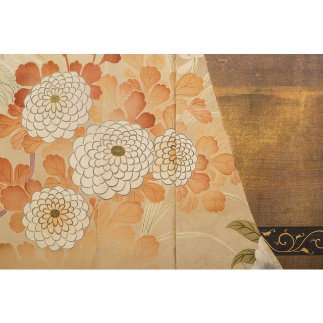1920s 1920s Vintage Japanese Two Panel Kimono Screen For Sale - Image 5 of 11