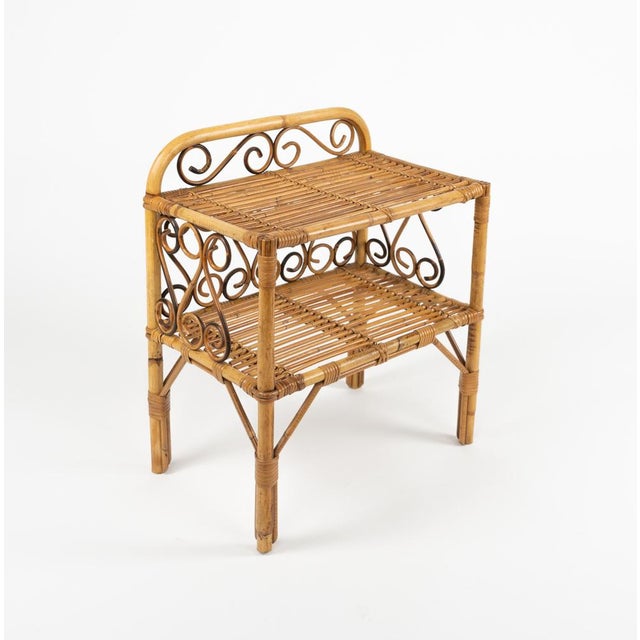 Midcentury Bamboo and Rattan Side Table, 1960s For Sale - Image 14 of 17