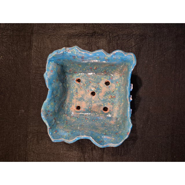 Early 21st Century Handmade Blue Glazed Bonsai Pot For Sale - Image 5 of 8