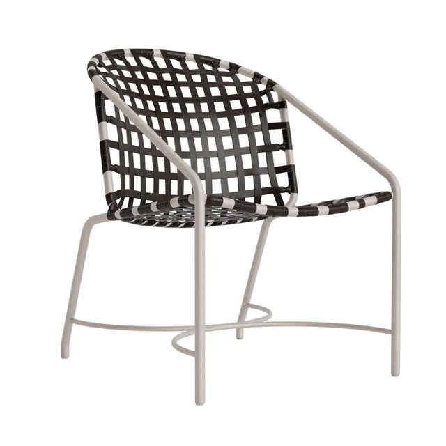 Brown Jordan Kantan Aluminum Vinyl Arm Chair, Dove frame with Coffee fabric For Sale - Image 12 of 12