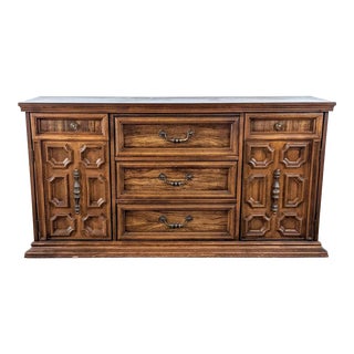 Mid-Century Mediterranean Style Wooden Sideboard For Sale