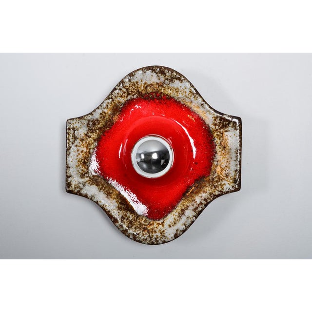 Ceramic Fat Lava Ceramic Sconce from Böhmer Leuchten, 1970s For Sale - Image 7 of 7