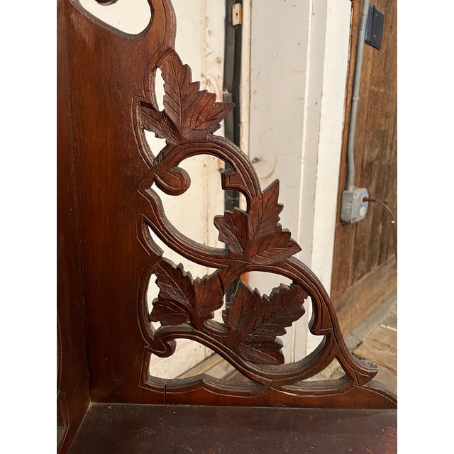 1900 - 1909 Early 20th Century Victorian Carved Walnut Shelf For Sale - Image 5 of 11