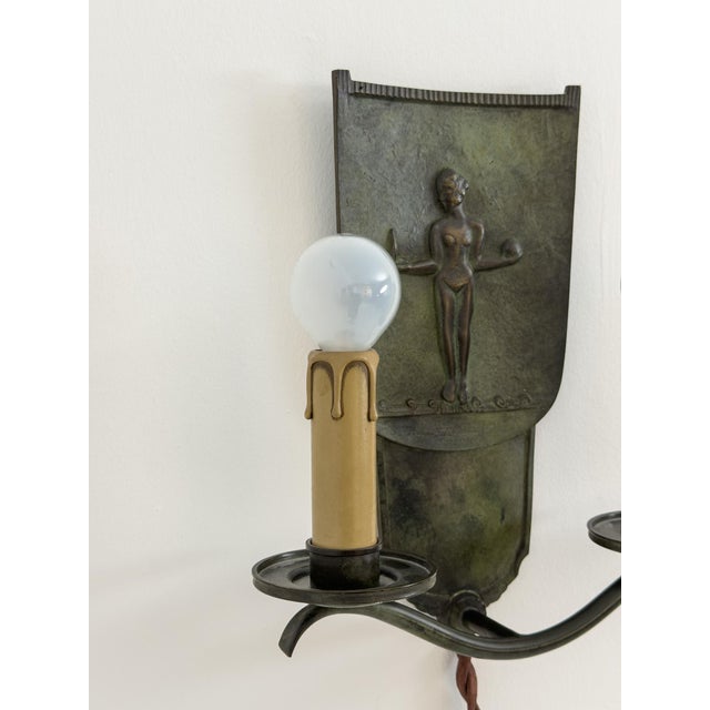 This elegant Swedish Art Deco wall sconce, crafted circa 1920, embodies the refined balance between classical inspiration...
