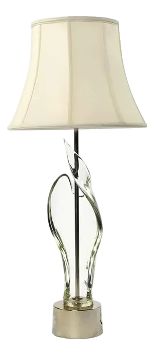 Italian Mid-Century Modern Sculptural Clear Murano Glass Table Lamp