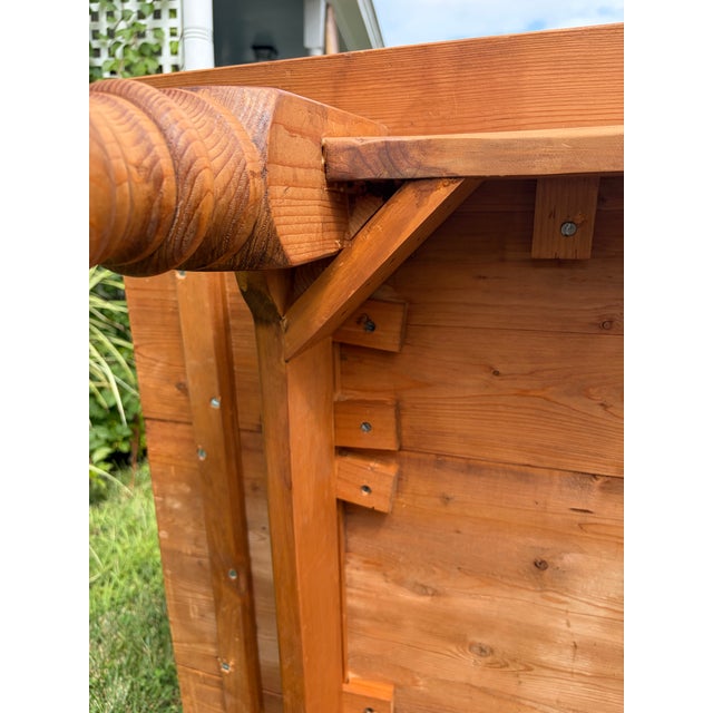 Farmhouse Custom Made Pine Harvest Table For Sale - Image 3 of 11