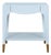 Matthew Izzo Home Ronny Glossy Light Blue Lacquer One Drawer Side Table With Antique Brass Foot Caps For Sale