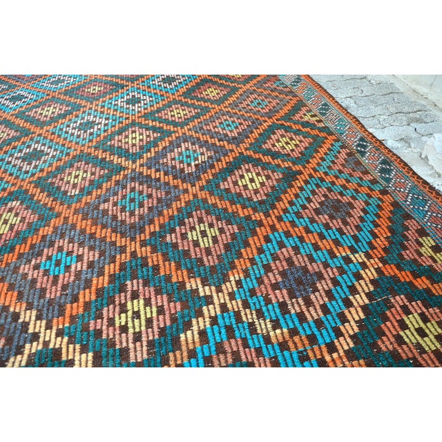 1960s Vintage Kilim Rug For Sale - Image 10 of 11
