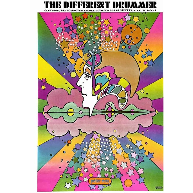 Artist: Peter Max Country: Germany / USA Title: Different Drummer Medium: Offset Paper Size: 16.5 x 11 inch Marks: Not...