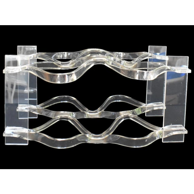 Vintage Mid Century Twisted Clear Lucite Wine Rack - Holds 6 Bottles For Sale - Image 10 of 10