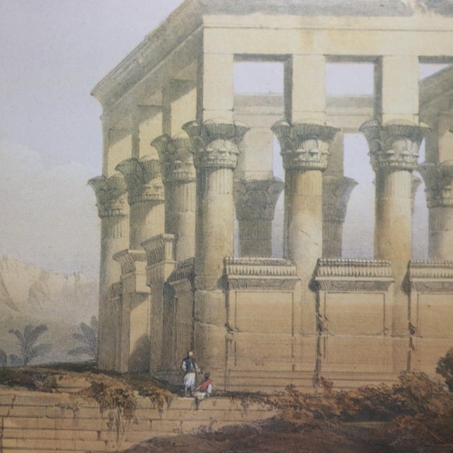 Pair Antique Prints of The Hypaethral Temple at Philae & Esneh C1855 For Sale - Image 4 of 12
