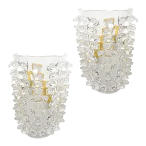 Contemporary Murano Glass Sconces in the Manner of Barovier Toso