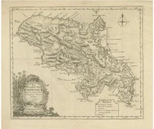 Dutch Map of Martinique in the West Indies by Isaak Tirion, 1765