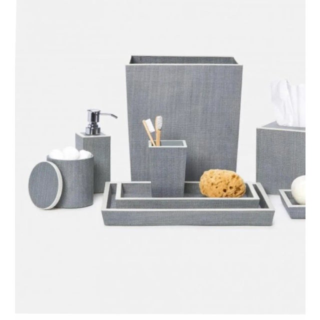 Wood Pigeon & Poodle Maranello Steel Blue/White Canister For Sale - Image 7 of 8