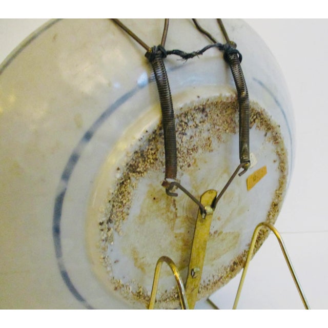 Chinese Antique Chinese Blue and Celadon Dish From Ship Salvage For Sale - Image 3 of 6