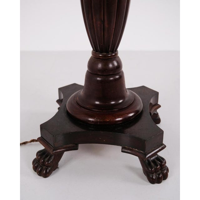 Wood Standard Lamp with Integrated Table in Mahogany For Sale - Image 7 of 9