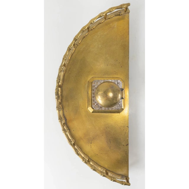 Metal 19th Century English Faux Bamboo Brass Inkwell Desk Set For Sale - Image 7 of 11