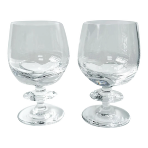 1990s Mid Century Modern Lalique ‘Blois’ Crystal Sherry Glasses - Set of 2