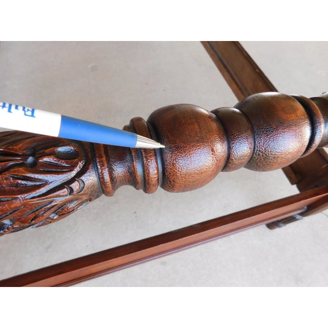 Brown Antique Flame Mahogany Chippendale Style Bell Flower Finial Poster Beds - A Pair For Sale - Image 8 of 18