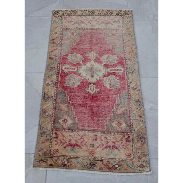 1970s Vintage Hand Knotted Small Rug, Kitchen, Bath Entry Decor 2x3 Ft Approx For Sale - Image 12 of 14