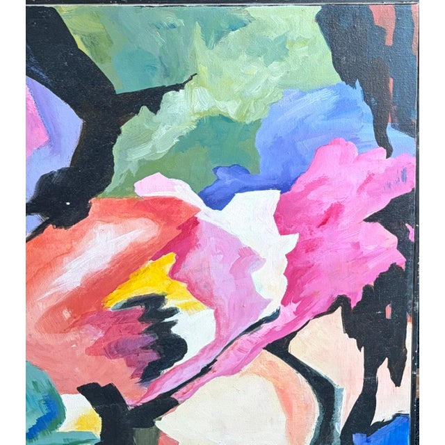 Mid-Century Modern Mid Century Abstract Expressionist Floral Painting, Signed For Sale - Image 3 of 10